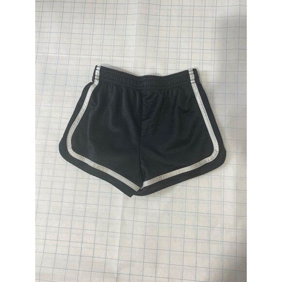 Justice Girl's Athletic Shorts Black and White Mesh Elastic Waist Size 6 - Picture 3 of 7